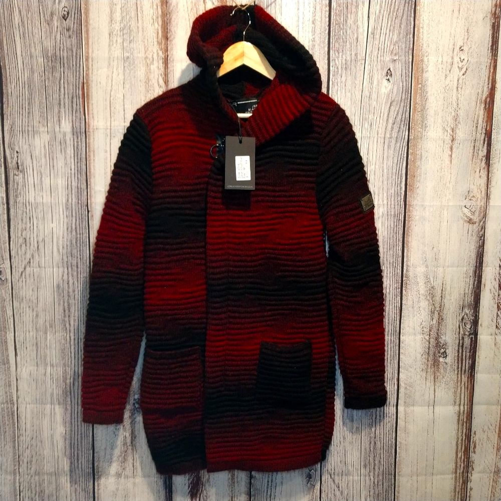 NWT LCR Red full zip long cardigan - medium